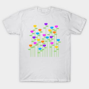 Summer Rainbow Cottage Garden Flowers Digital Art | Melanie Jensen Illustrations T-Shirt